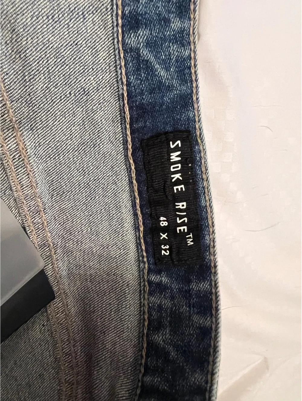 Y2K Distressed patchwork SMOkE RISE Size 48”W x 32” L jeans festival